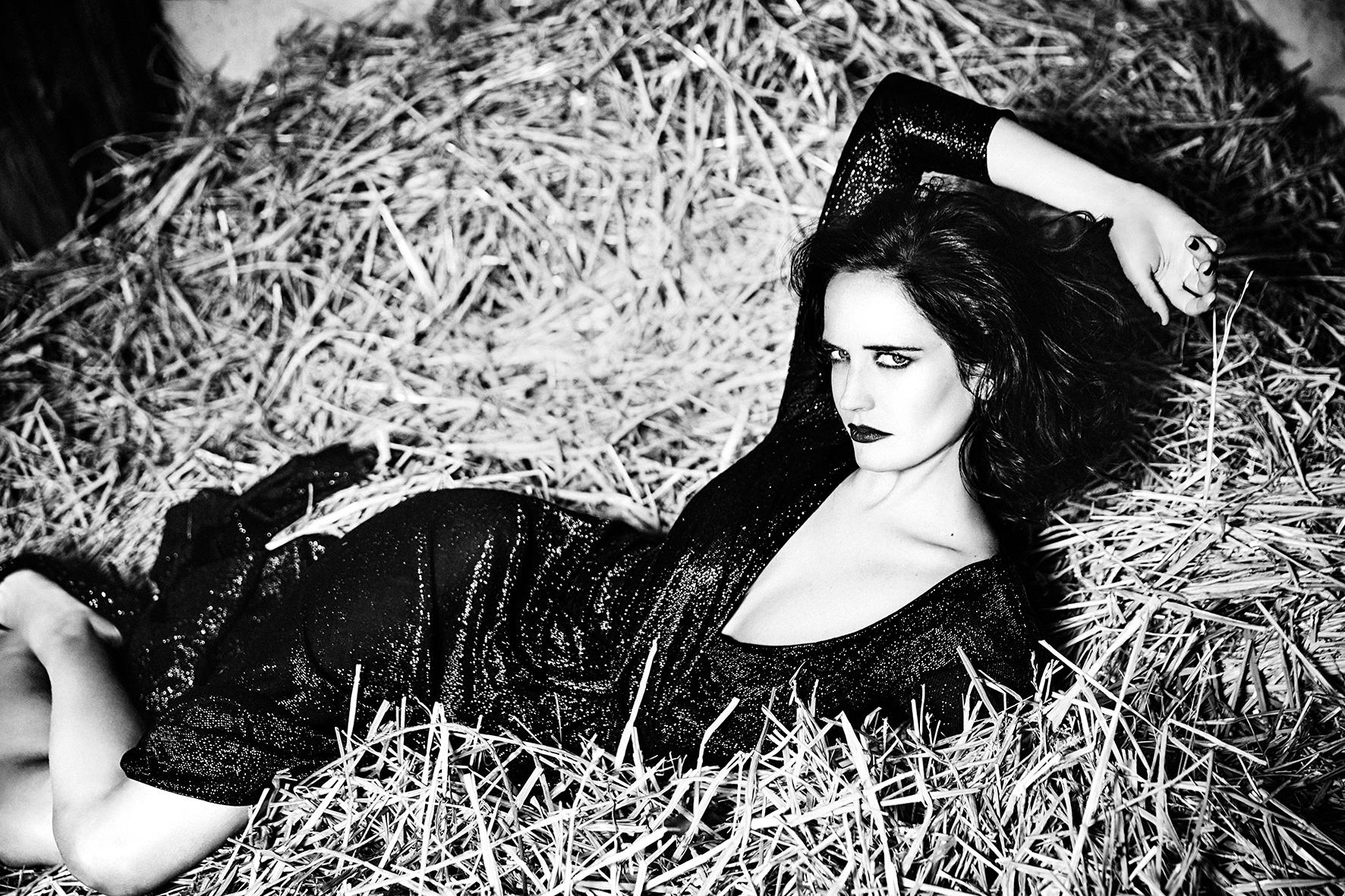 Eva Green, Celebrity, black and white photography, nude