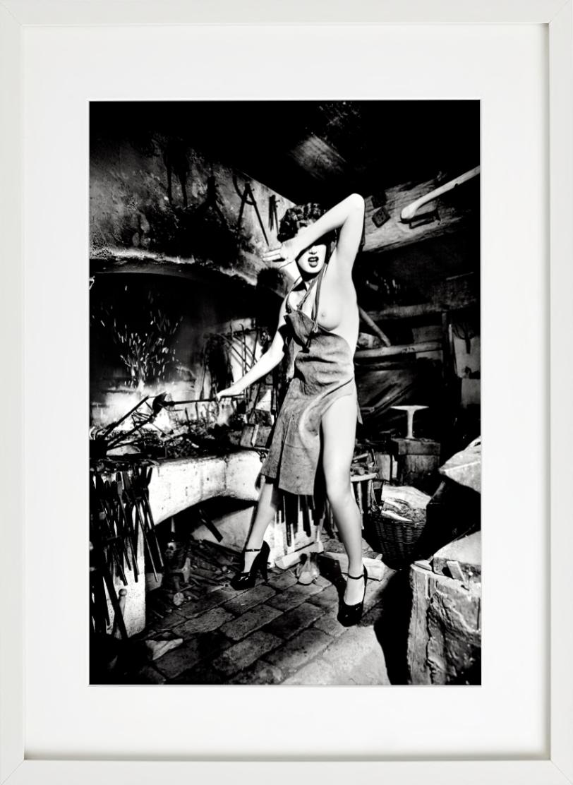 Fired Up from Heimat - Nude Model in Apron working, fine art photography, 2015 For Sale 4
