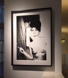 Kate Moss Smoking - b&w Nude Portrait of Supermodel, Fine Art Photography, 1996