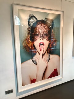 Meow, Jessica Chastain - Color Portait with Lace Mask, Fine Art Photography