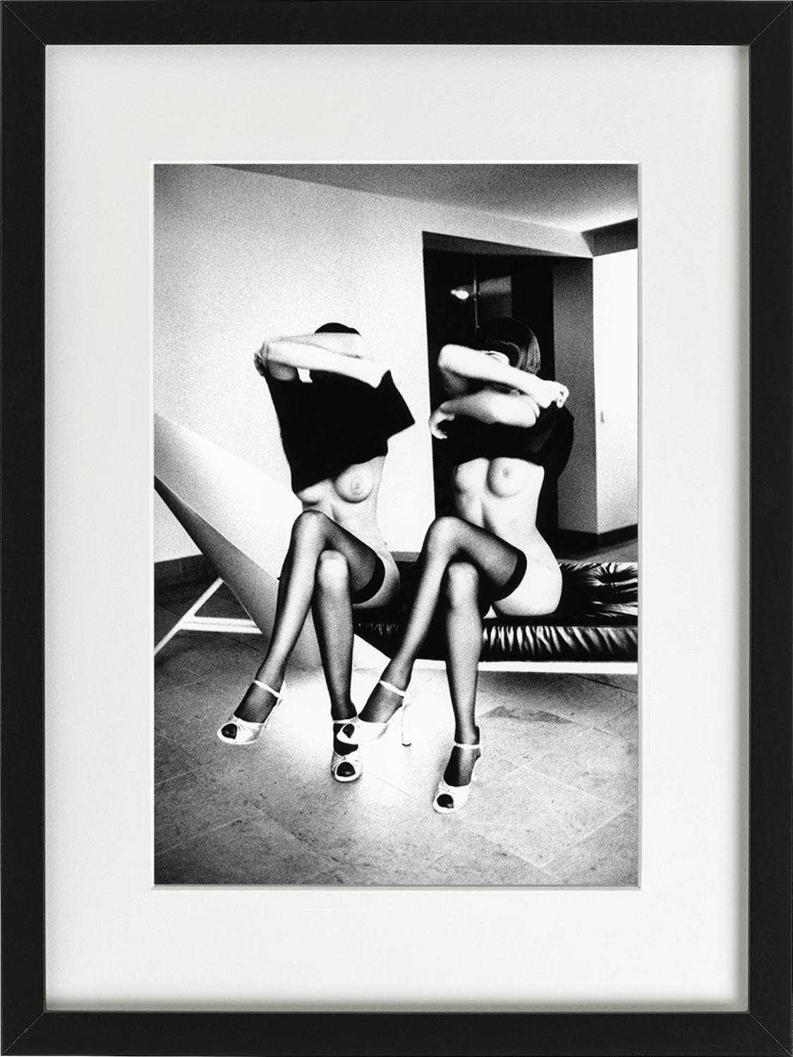 Nudes at Royalton - two Models undressing, fine art photography, 1992 - Photograph by Ellen von Unwerth