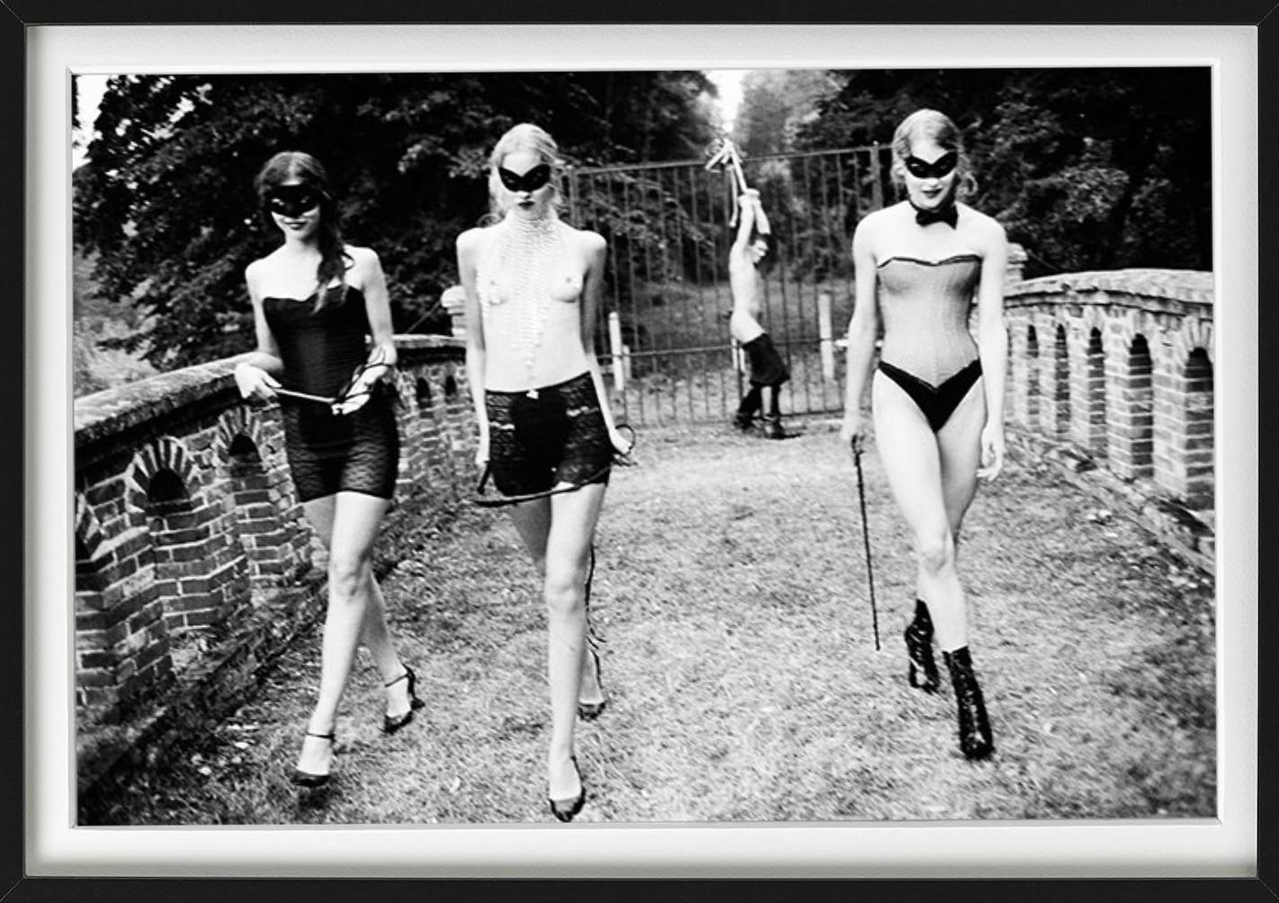 'Punishment' - seminude with masks outdoors, fine art photography, 2002 - Photograph by Ellen von Unwerth