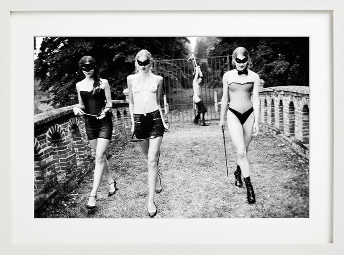 'Punishment' - seminude with masks outdoors, fine art photography, 2002 - Contemporary Photograph by Ellen von Unwerth