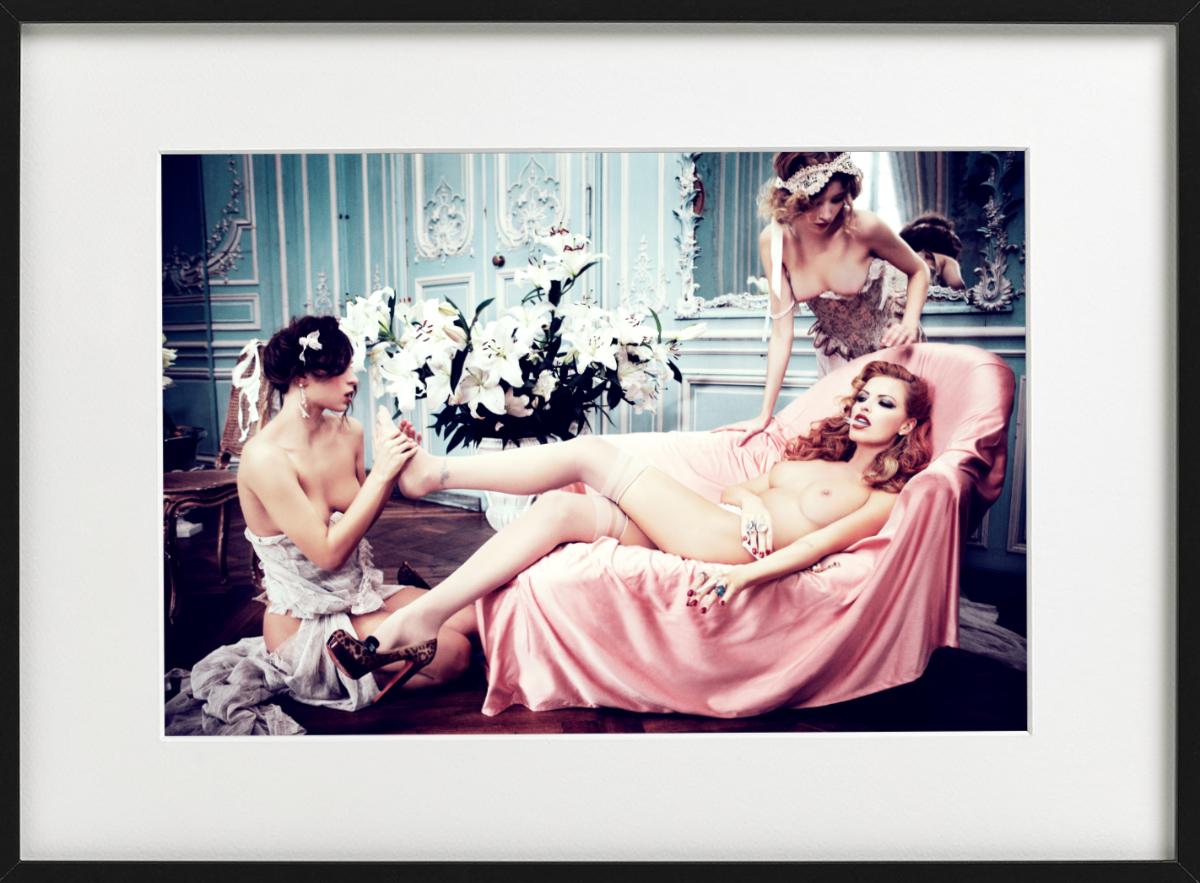 Revival, from the Story of Olga - nude on pink sofa, fine art photography, 2011 For Sale 8