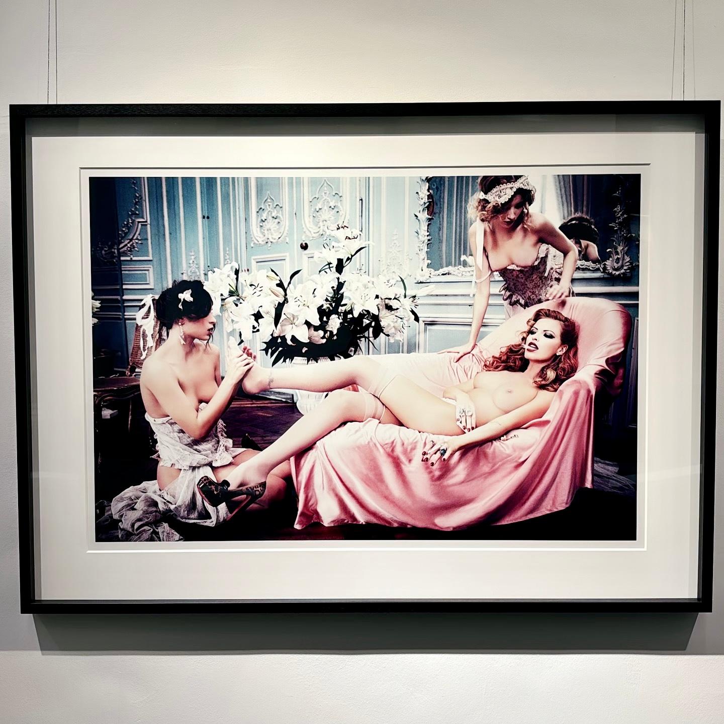Revival, from the Story of Olga - nude on pink sofa, fine art photography, 2011 - Photograph by Ellen von Unwerth