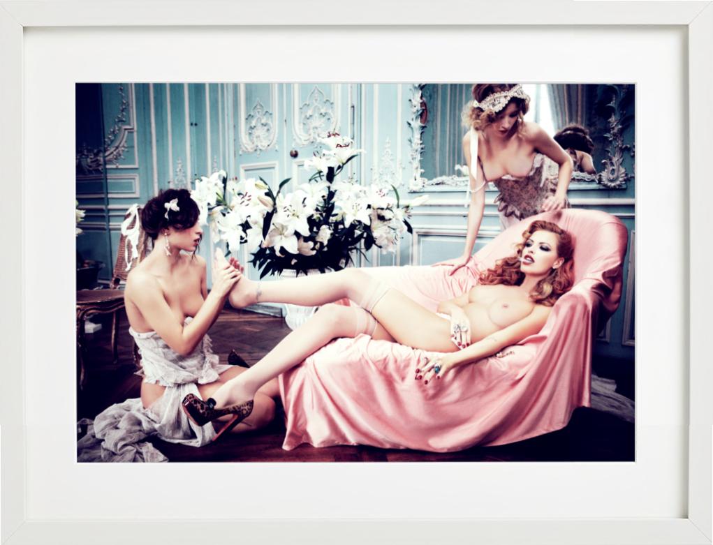 Revival, from the Story of Olga - nude on pink sofa, fine art photography, 2011 For Sale 3