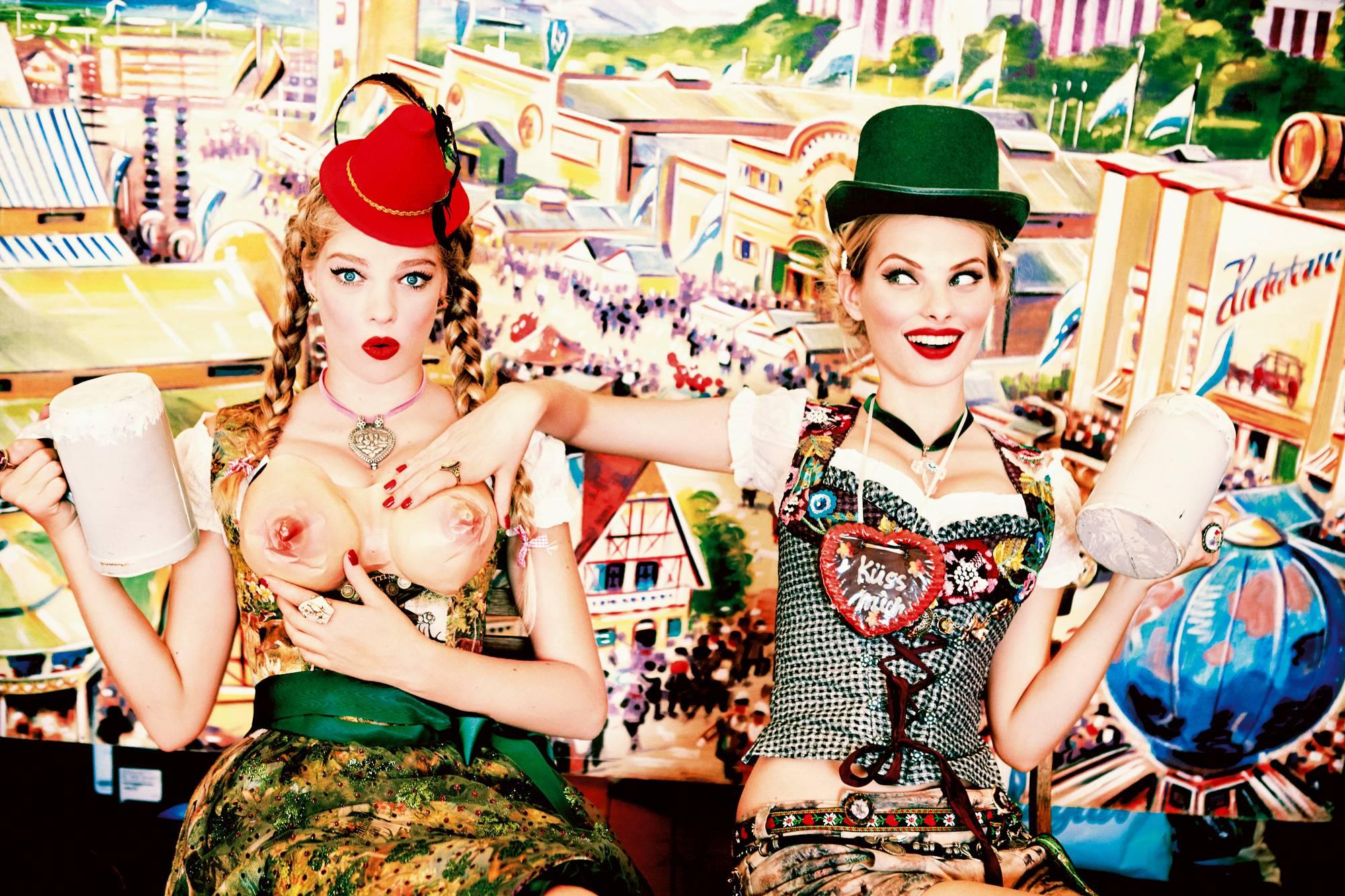 Ellen von Unwerth Color Photograph - Titty Twister, Bavaria