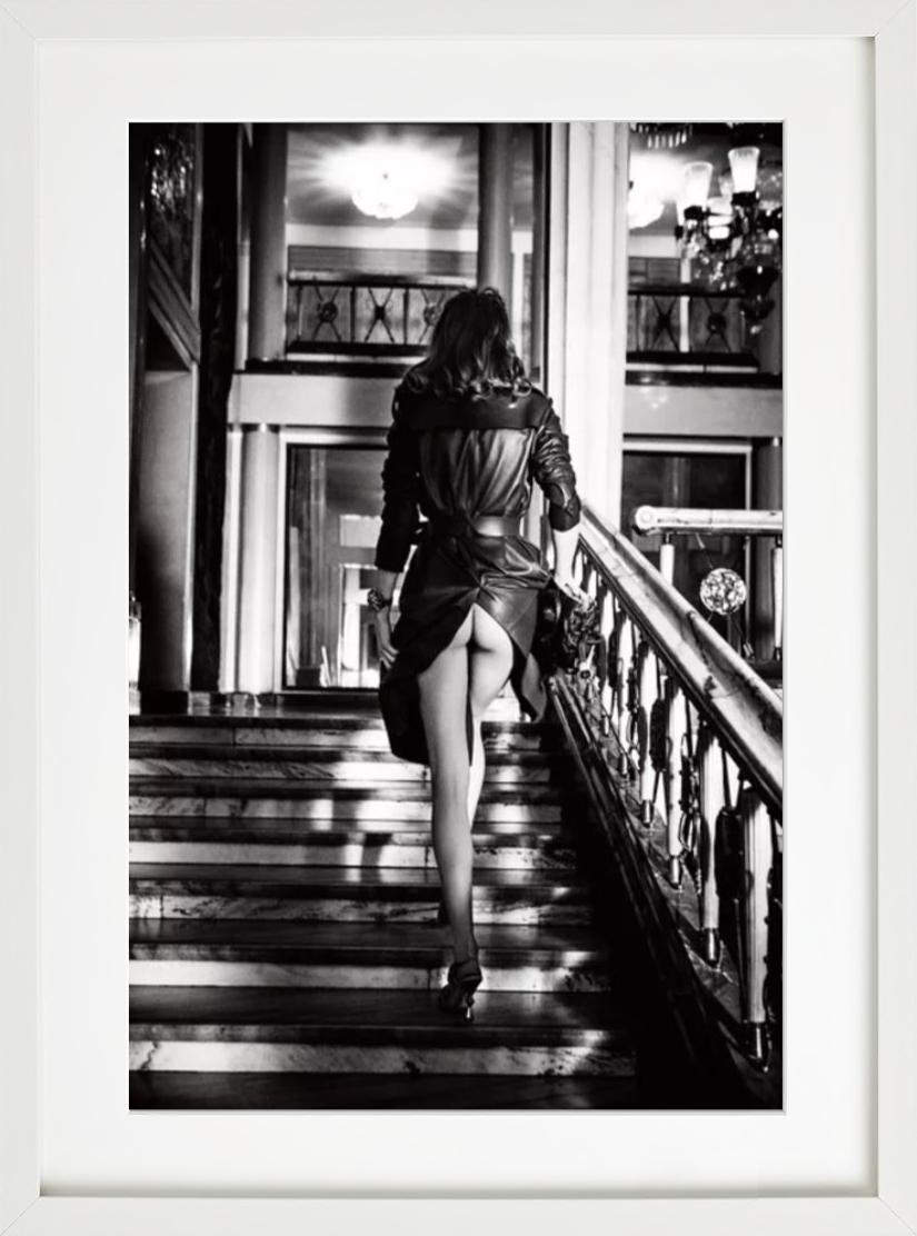 Undercover, Warsaw - semi nude on a stairwell, fine art photography, 2019 For Sale 1