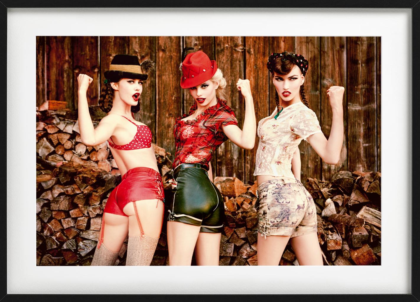 We can do it! - from the Heimat series - Brown Color Photograph by Ellen von Unwerth