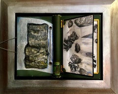 "PEALE and REVEAL", Unique Artist Book Sculpture in a Silver Walnut Frame