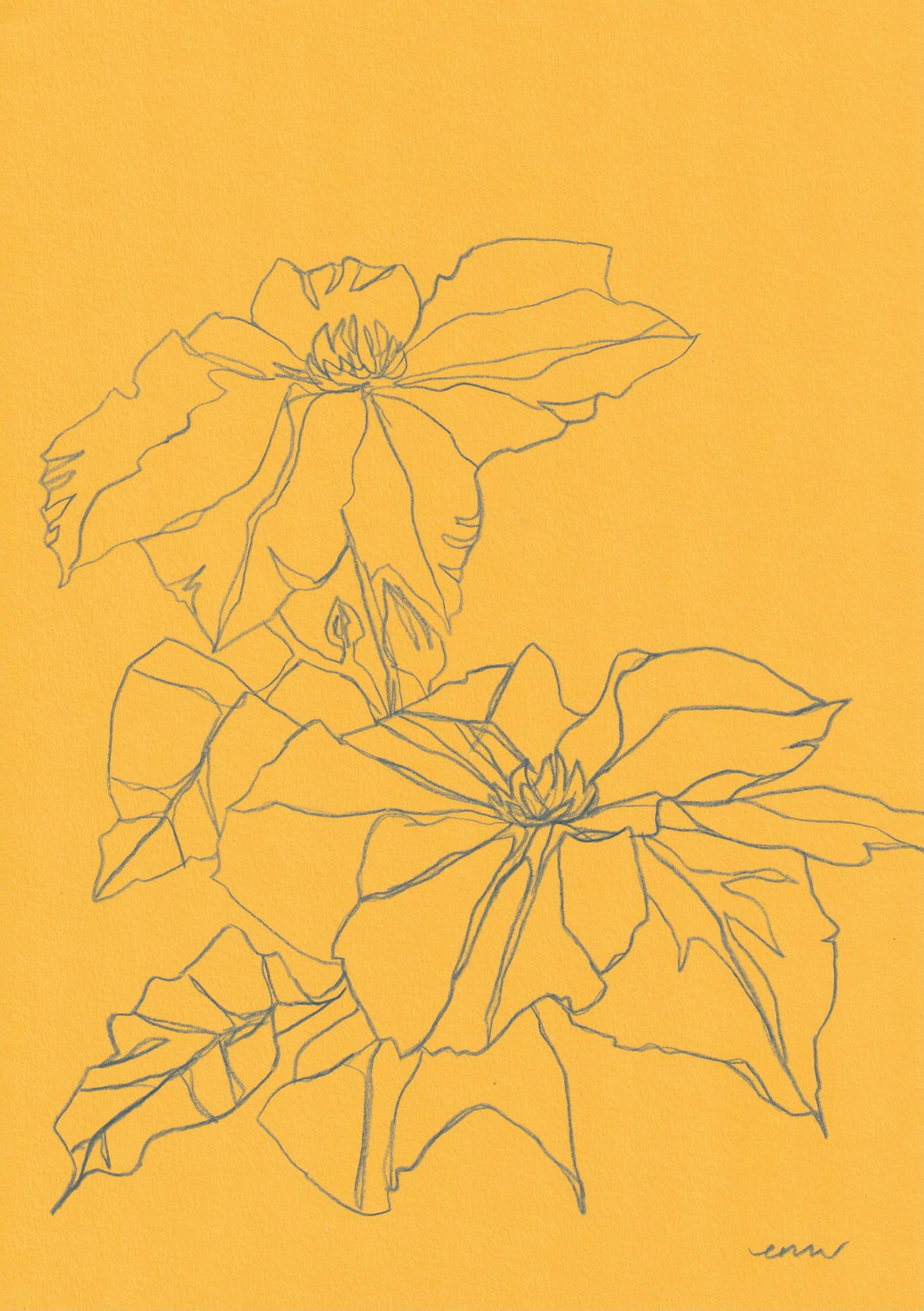 Clematis 4, Iris 4 und Iris 5, Originalgemälde, Blumen, Nature, Frühlingskunst  im Angebot 2
