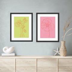 diptych of Icelandic Poppy 3 and Icelandic Poppy 5, Original painting, Floral