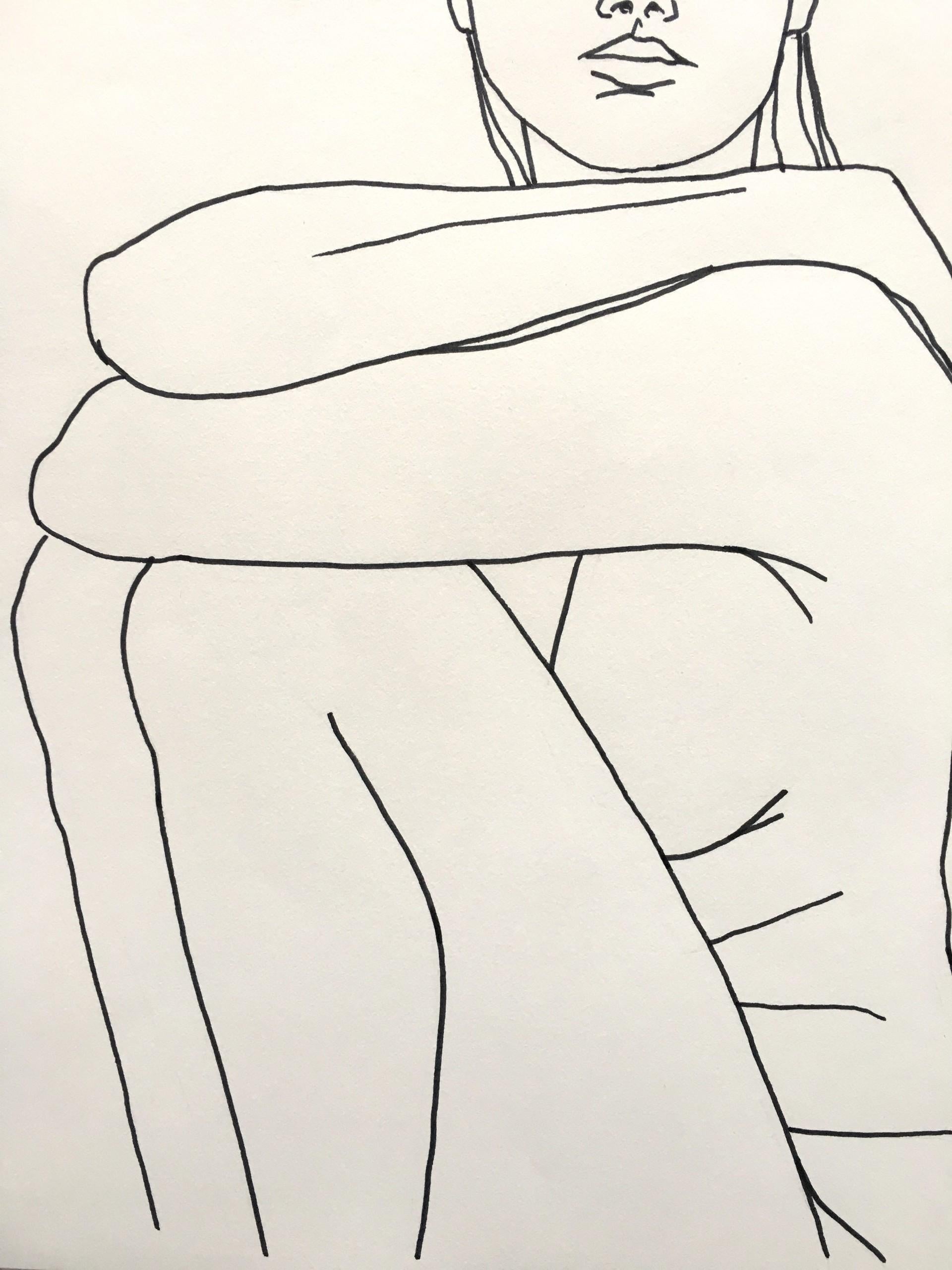Nude 6, Original painting on paper, Nude, People, Figure For Sale 3