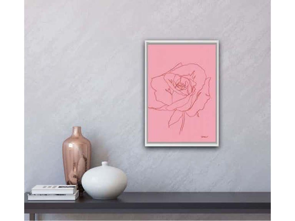 Rose VIII, peinture florale, fleur, stylo, rose, printemps - Painting de Ellen Williams