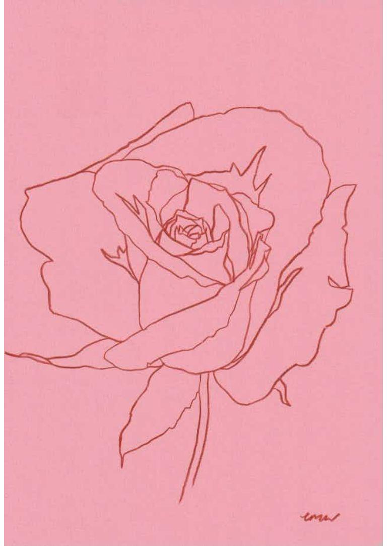 Rose VIII, Originalgemälde, Blumenmuster, Blume, Stift, Rosa, Frühling