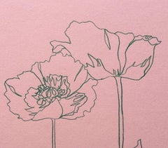 Wild Poppies II, Original Painting, Floral, Flower, Still life, Pencil