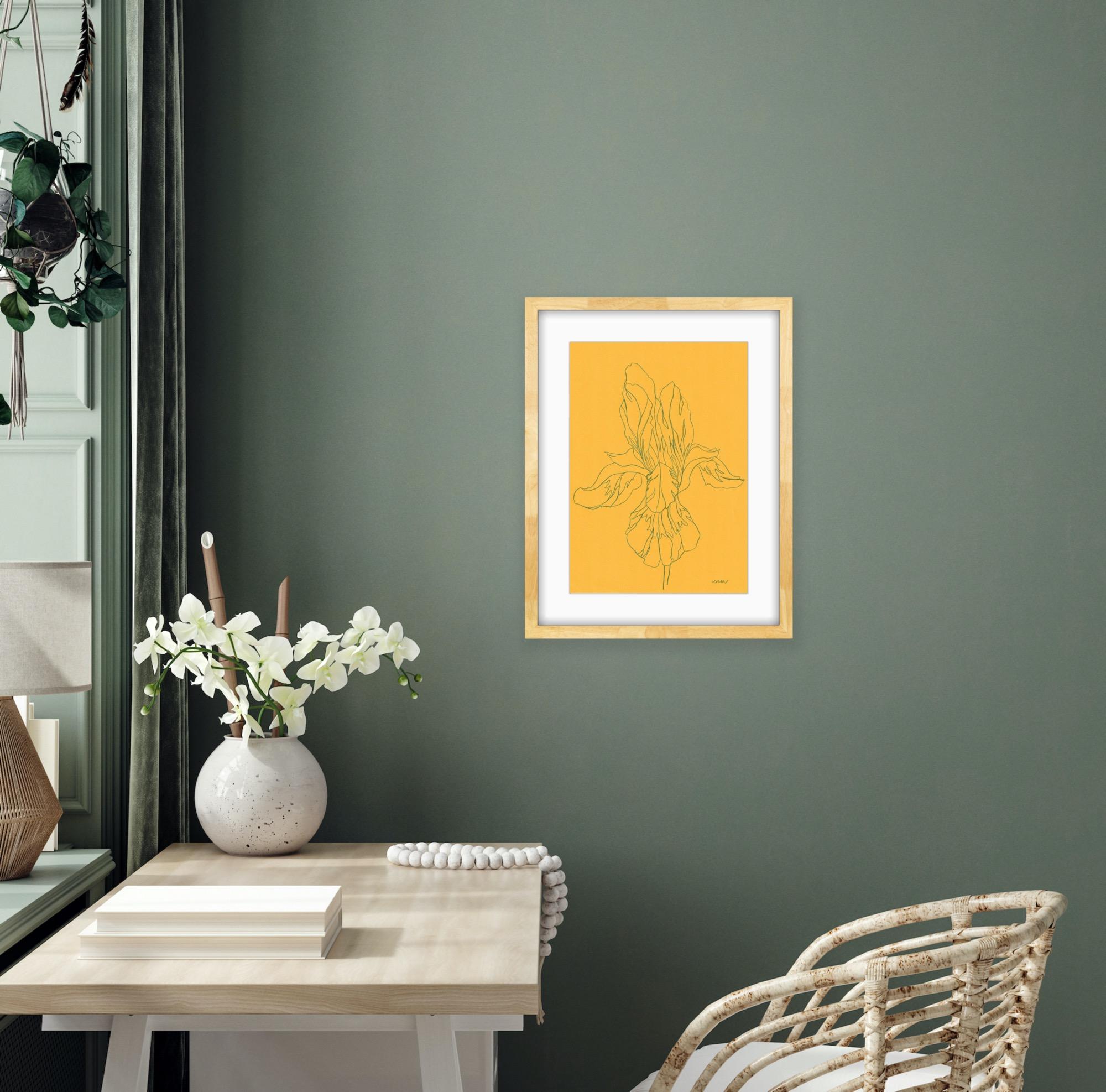 Iris VIII, Originalkunstwerk mit Bleistift, Floral, Blume, Nature im Angebot 2