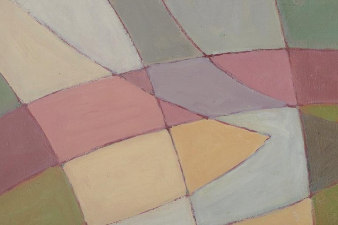 Moderno Ellerdaren, artista svedese. Composizione astratta. Olio su lastra. 1958 in vendita