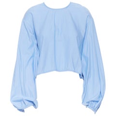 ELLERY 100% cotton italian shirting voluminous bubble sleeve high low top US6 M