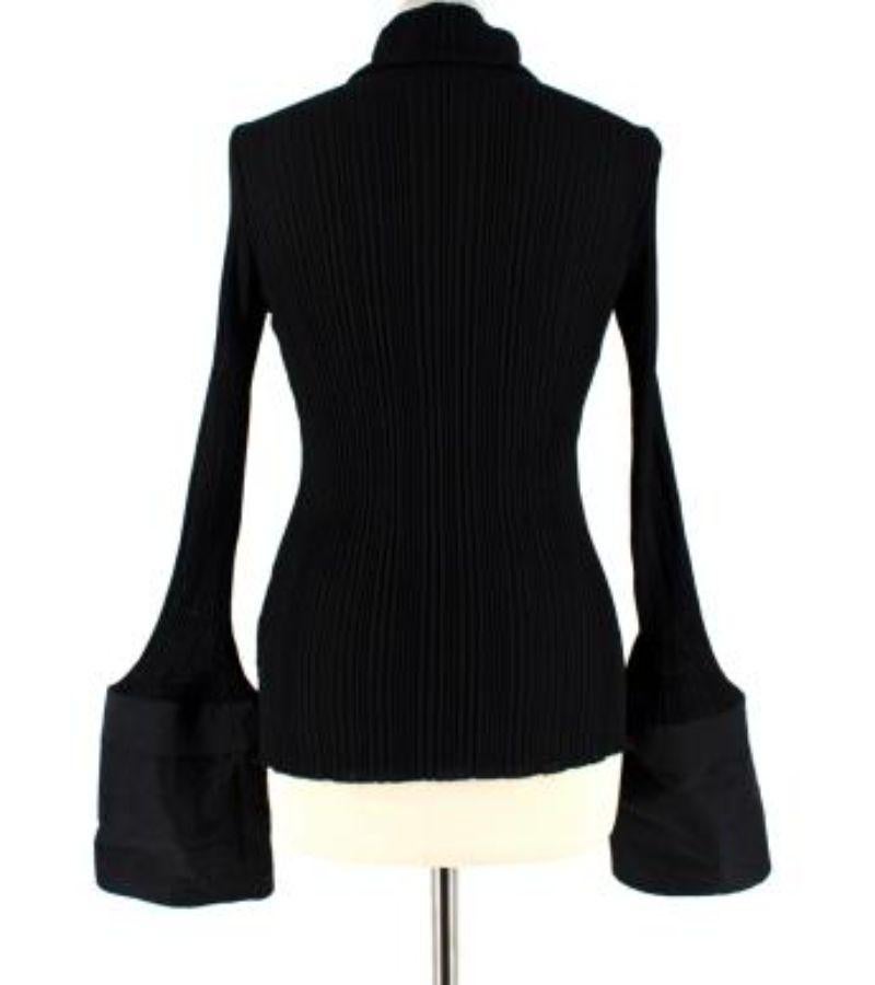 Ellery Black Arcade fluted-cuff zipped top In Good Condition For Sale In London, GB