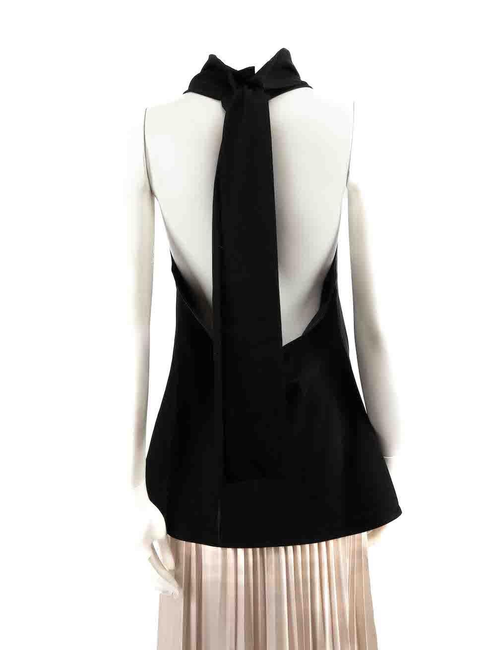ELLERY Black Crystal Botton Detail Sleeveless Top Size XL In Good Condition For Sale In London, GB