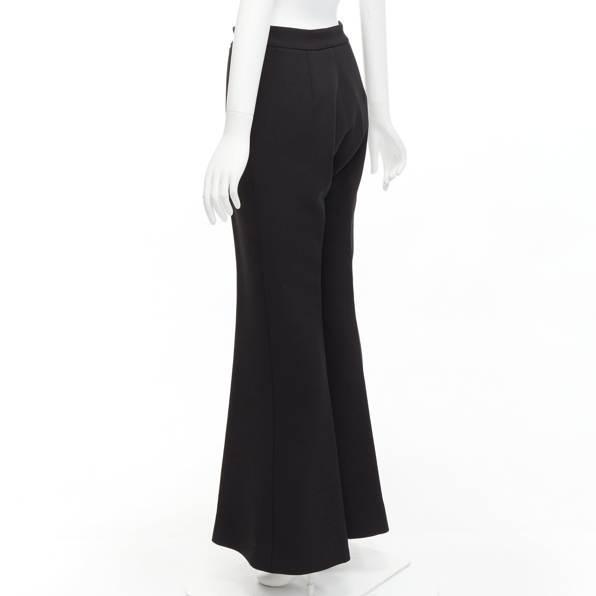 ELLERY Schwarzer strukturierter Crêpe Minimal Classic Schlaghose mit weitem Bein US8 L im Angebot 1