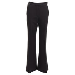 ELLERY Schwarzer strukturierter Crêpe Minimal Classic Schlaghose mit weitem Bein US8 L