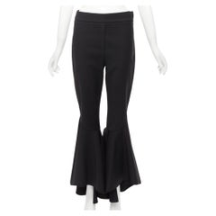 ELLERY Schwarze Schurwollmischung Cropped Cascared Schlaghose US8 L