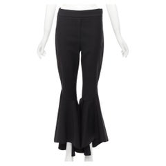 ELLERY Schwarze Schurwollmischung Cropped Cascared Schlaghose US8 L