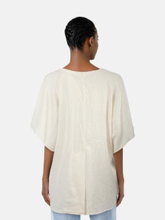 ELLERY Ecru Stretch Waist Short Sleeve Top Size XL