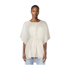 ELLERY Ecru Stretch Waist Short Sleeve Top Size XL