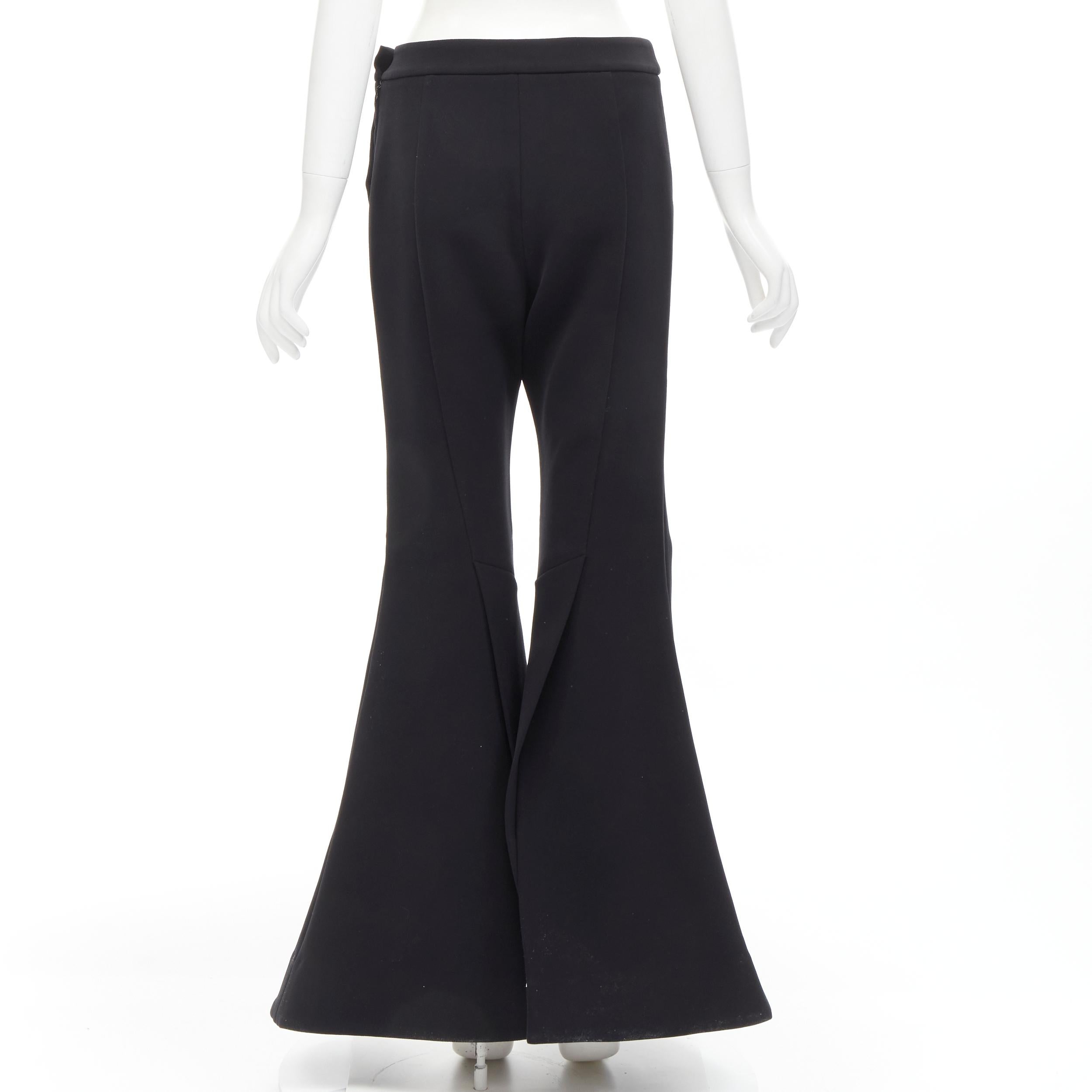 Women's ELLERY Expressionism black polyester extra wide flared trousers pants US4 S For Sale