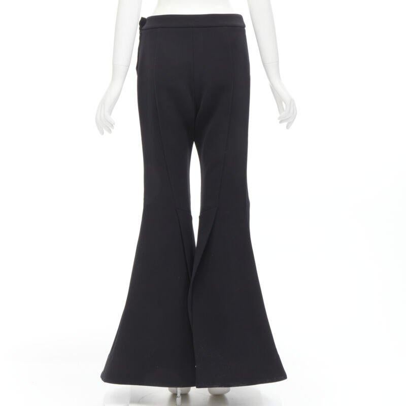 Pantalon évasé ELLERY Expressionism en polyester noir extra large taille US 4 S Pour femmes en vente