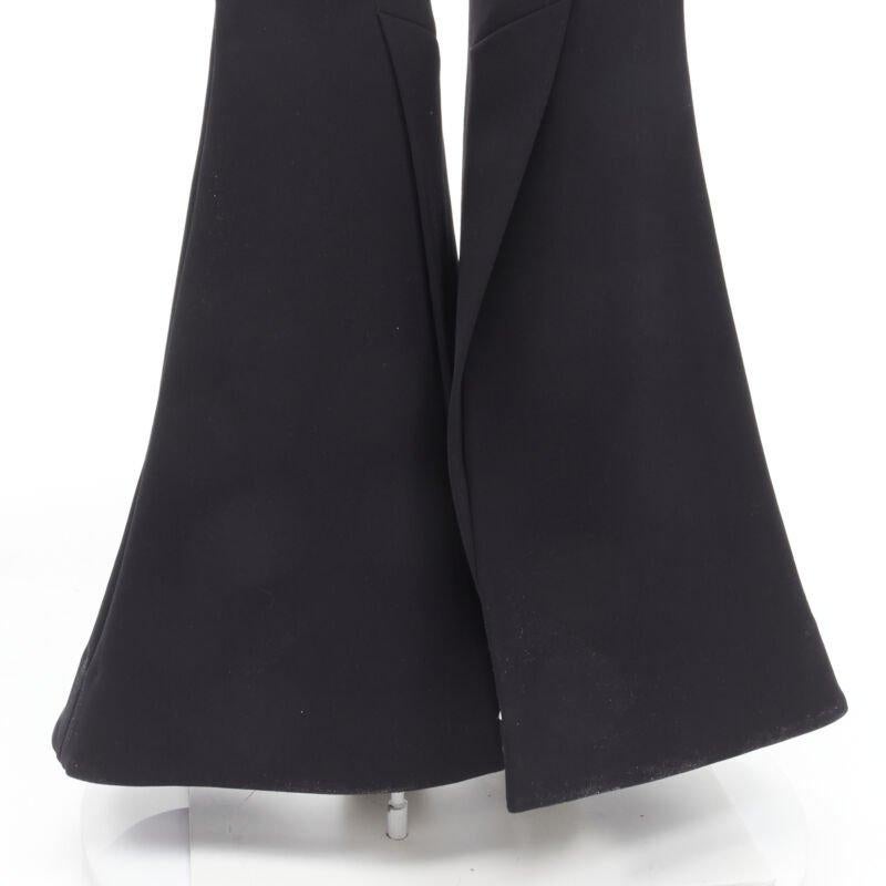 Pantalon évasé ELLERY Expressionism en polyester noir extra large taille US 4 S en vente 3