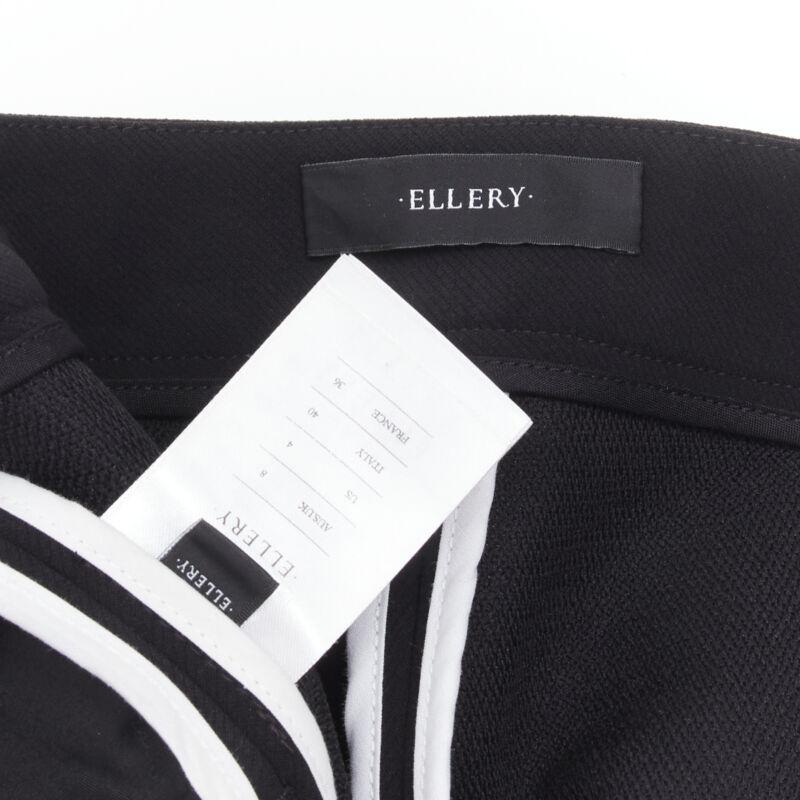 Pantalon évasé ELLERY Expressionism en polyester noir extra large taille US 4 S en vente 4