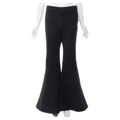 ELLERY Expressionism black polyester extra wide flared trousers pants US4 S