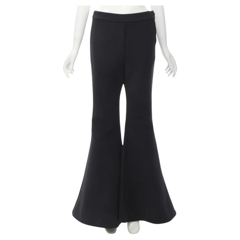 ELLERY Expressionismus Schwarze extra breite Hose aus Polyester mit ausgestelltem Ausschnitt US4 S