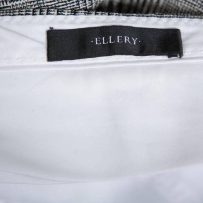 Gray Ellery Monochrome Wool High Rise Kool Aid Belted Trousers M For Sale