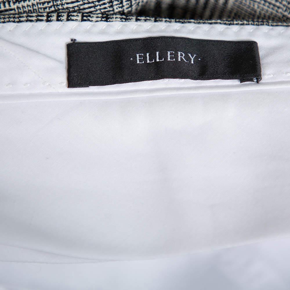 Ellery Monochrome hochgeschlossene Hose aus Wolle mit Gürtel M im Angebot 1
