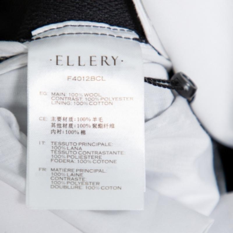 Ellery Monochrome Wool High Rise Kool Aid Belted Trousers M In Good Condition For Sale In Dubai, Al Qouz 2