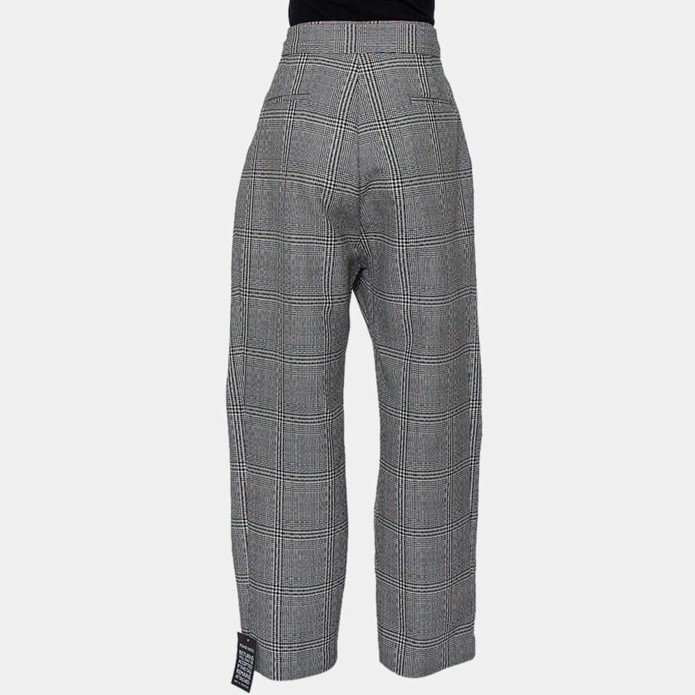Gray Ellery Monochrome Wool High Rise Kool Aid Belted Trousers M For Sale