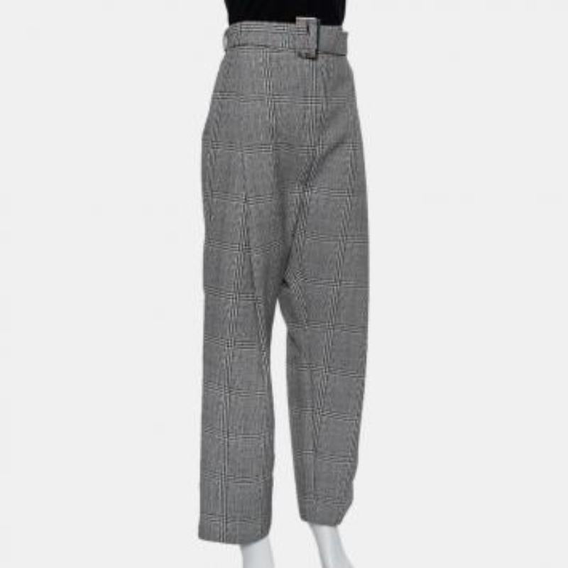 Ellery Monochrome Wool High Rise Kool Aid Belted Trousers M For Sale 3