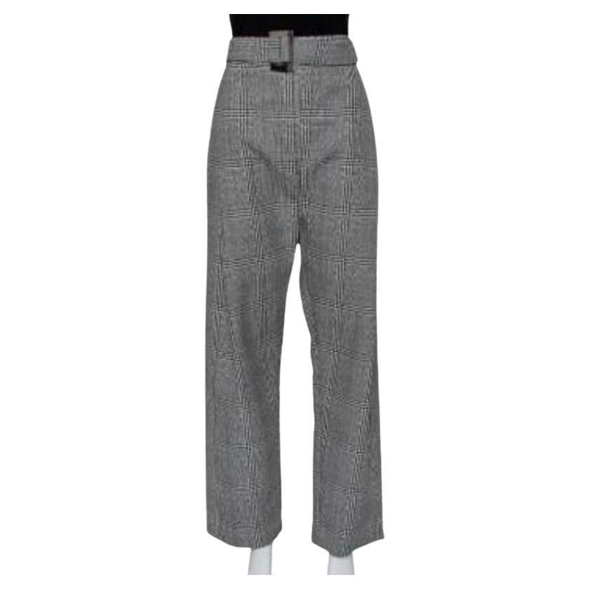 Ellery Monochrome Wool High Rise Kool Aid Belted Trousers M For Sale