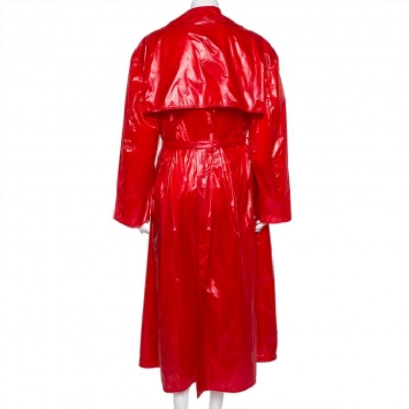 Ellery Red Synthetic Belted Le Strange Trench Coat M For Sale 4