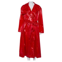 Used Ellery Red Synthetic Belted Le Strange Trench Coat M