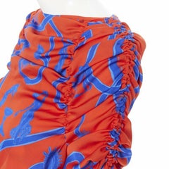 Ellery SS18 Rocket red blue venus grecian print shirred ruched midi dress S