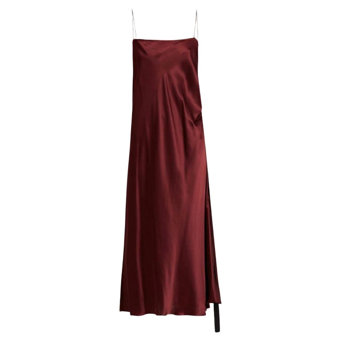 Ellery Tony Ruched Side Silk Slip Dress For Sale