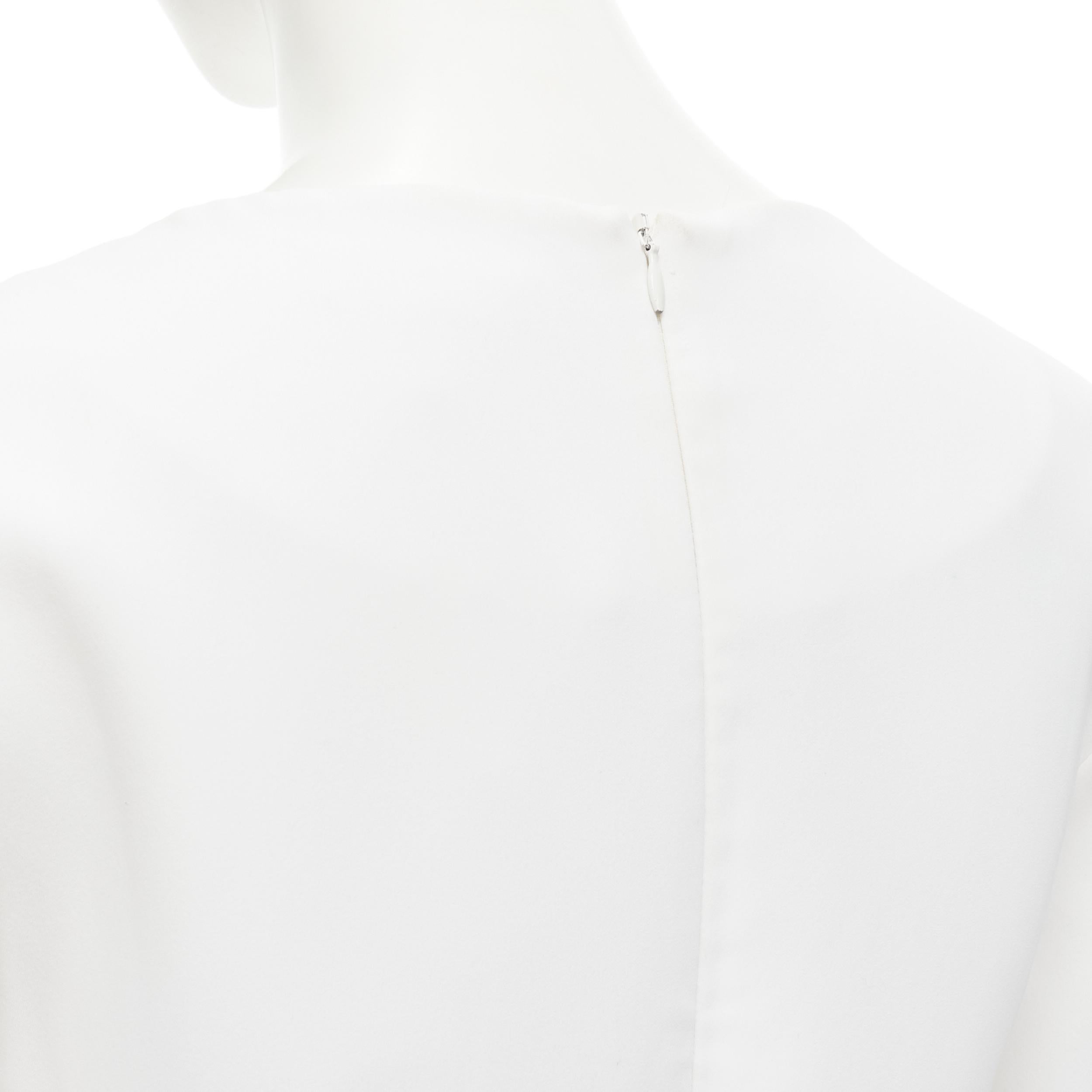 ELLERY white crepe flutter bell sleeve flared top US4 S 5
