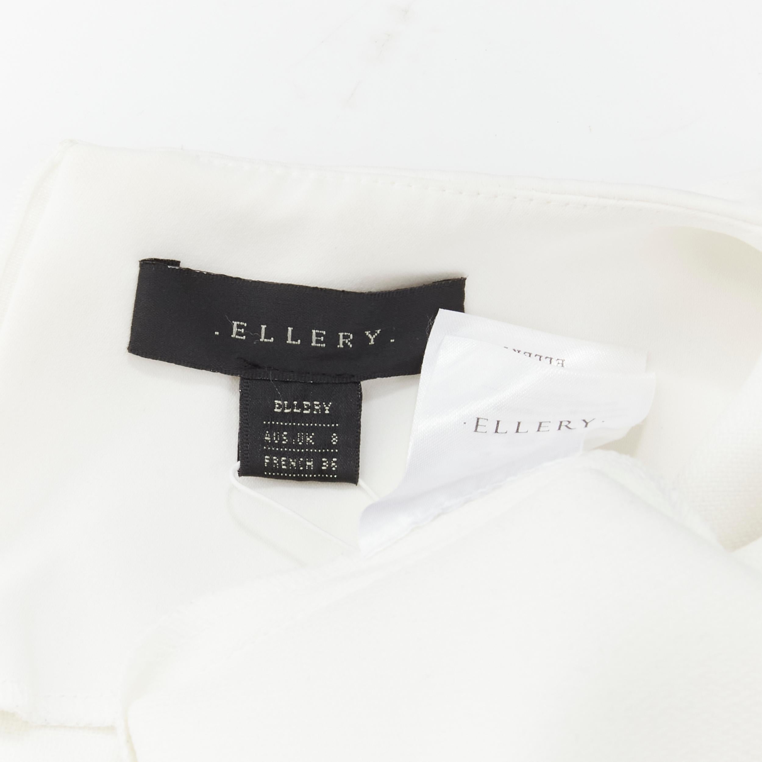 ELLERY white crepe flutter bell sleeve flared top US4 S 6