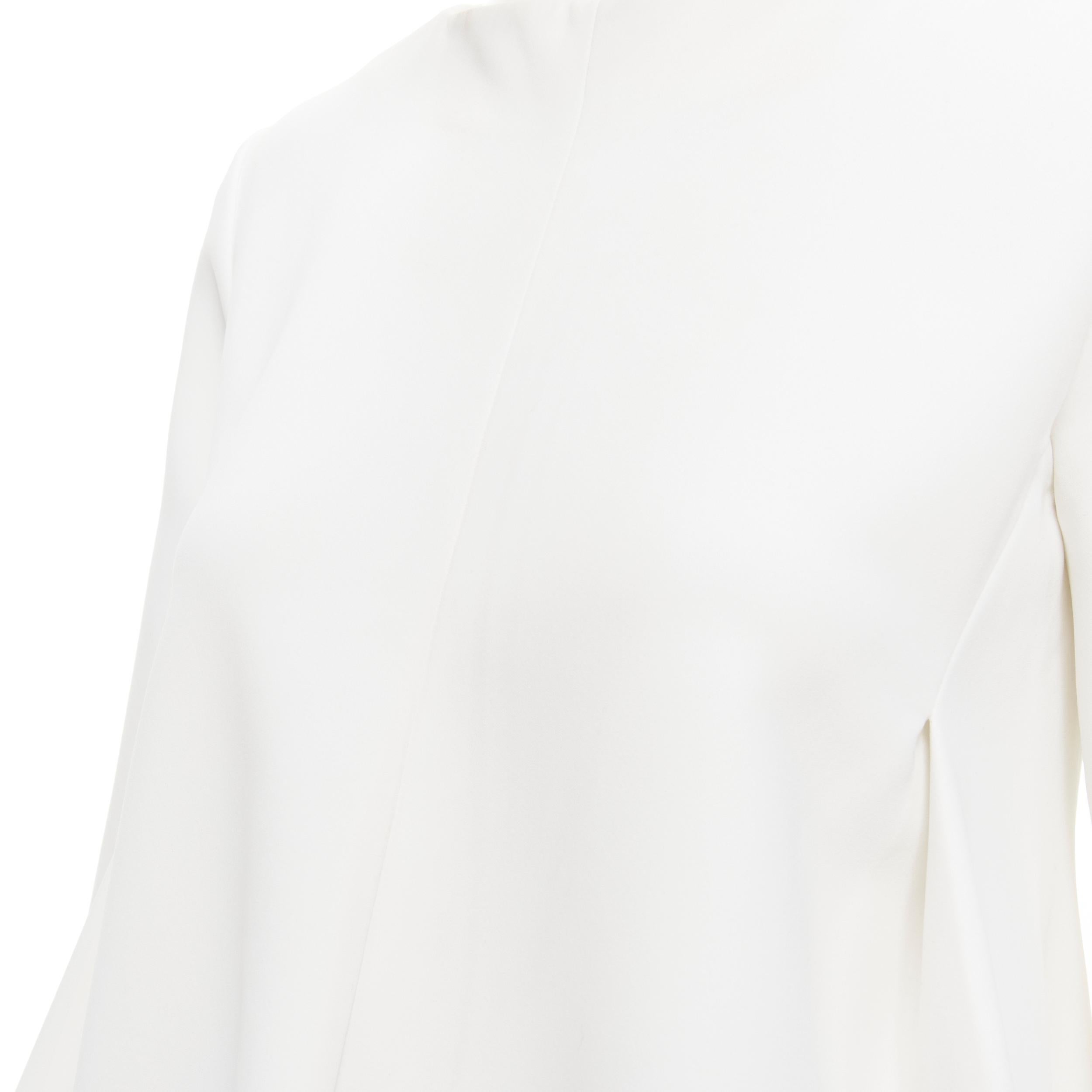 ELLERY white crepe flutter bell sleeve flared top US4 S 3
